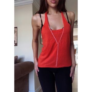 Eddie Rodriguez : orange linen wool halter top